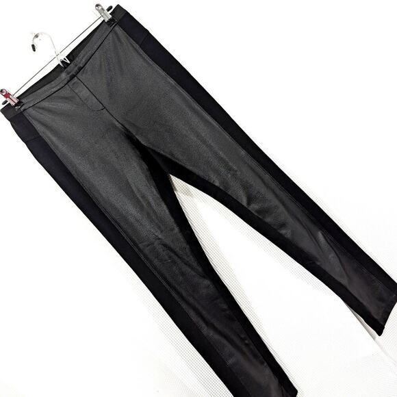BCBGMaxAzria Pants - BCBGMAXAZRIA! ULTRA STRETCH BLACK W/FAUX LEATHER INSET, LUXE LEGGINGS! SZ M